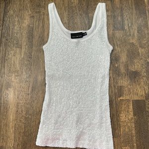 White sequin tank top